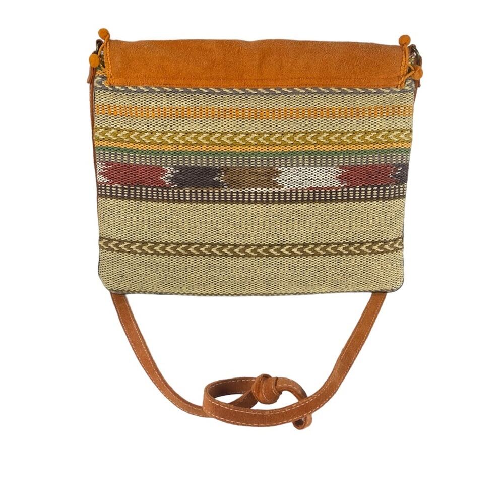 Bay Sky Boho Aztec Southwestern Woven Envelope Style Crossbody Bag Suede Purse - Picture 2 of 7
